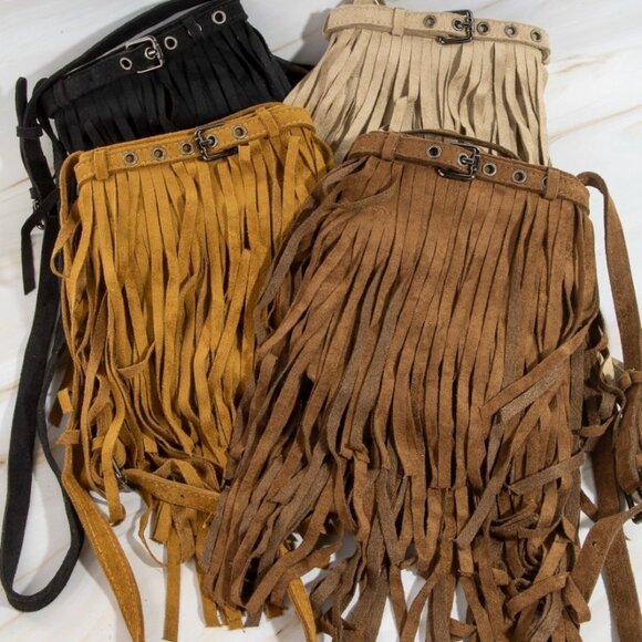 Fame Long Fringe Bucket Shoulder Bag - Picture 8 of 8